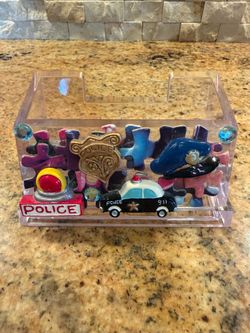 Law Enforcement Business Card Holder, Police Desk Accessory, Cop Decor