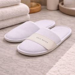 Sole Mates White Spa Slide Slippers Closed Toe Disposable Hotel Guest Brand New