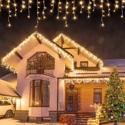 33 Foot 423 LED Christmas Icicle Lights $20