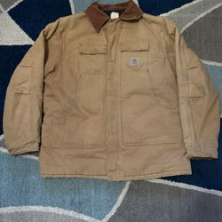 Vintage Carhartt C03 Tan Duck Traditional Arctic Quilt Lined Coat