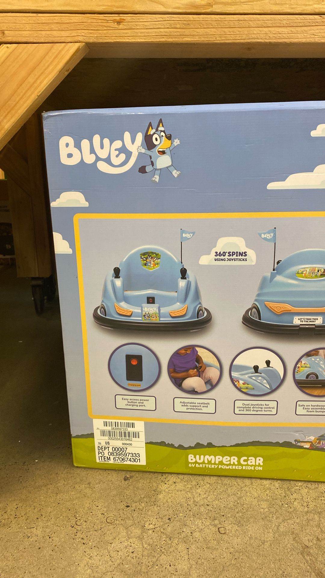 Bluey Bumper Car 6v Battery Powered Ride On