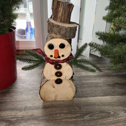 Hand made Wood snow man