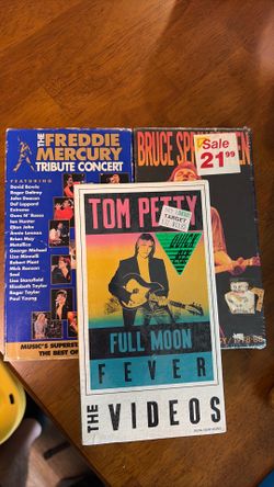 Bruce Springsteen - tom Petty - Queen Freddie mercury tribute concert VHS tapes