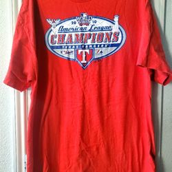 Majestic 2010 WORLD SERIES American League Champions Texas Rangers T-Shirt XL