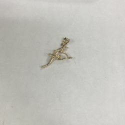 14k Solid Gold Ballerina Dancer Charm Pendant
