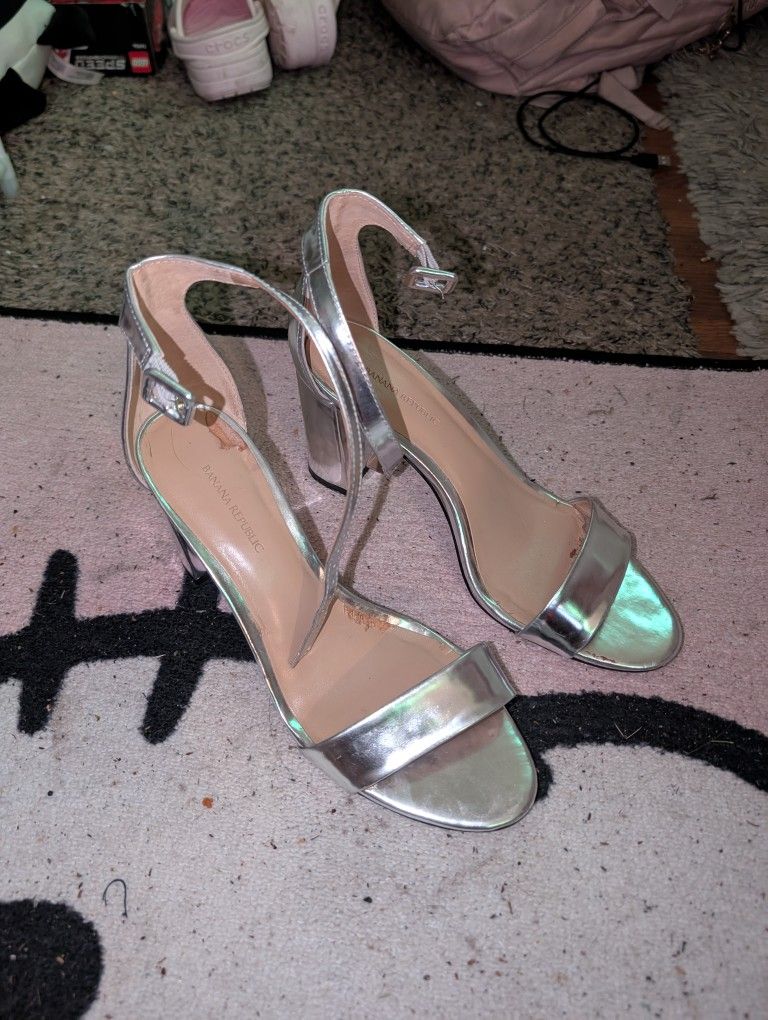 Silver High Heels