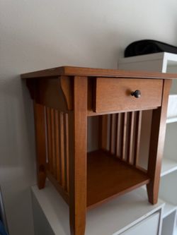 Wood Nightstand with Drawer