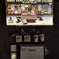 Atari 2600 - Original Box, Joysticks, Paddles, and Two Games