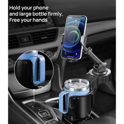 JOYTUTUS Cup Holder Phone Mount for Car, Car Cellphone Large Adapter Long Arm with 360 Degree Rotati
