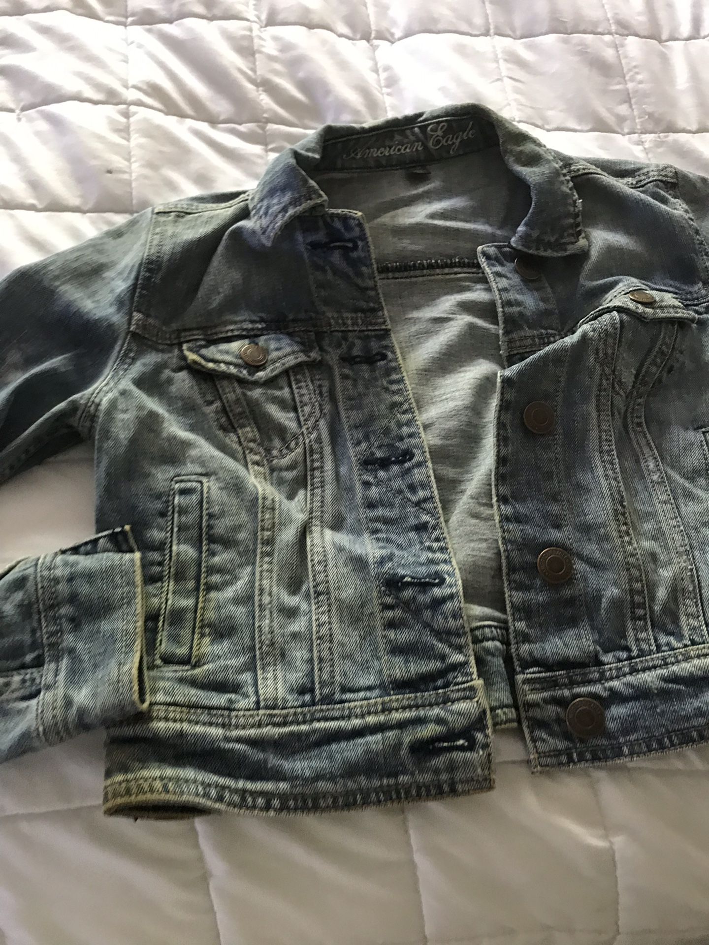 American eagle denim jacket and shorts