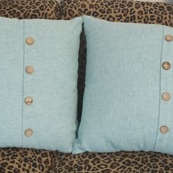 Green couch pillows like new set