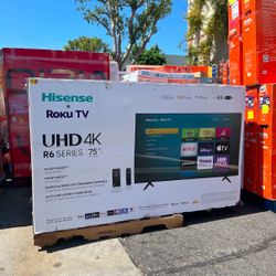 75 “ Hisense Smart 4K LED HDR TV