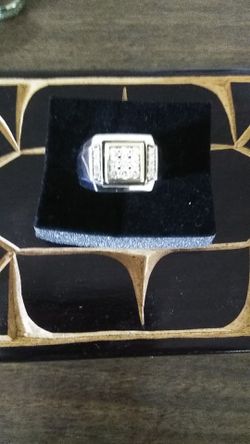 Stainless steel and 10 k gold zirconia diamonds size 10