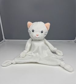Wilberry Eco White Cat Comforter, a soft baby security blanket lovey plush EUC