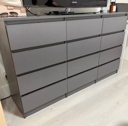 Dresser whit 12 drawer grey