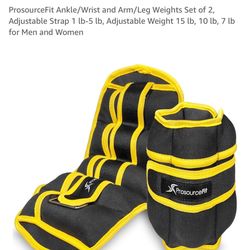 ProsourceFit Adjustable Ankle/Wrist Weights – Set of 2