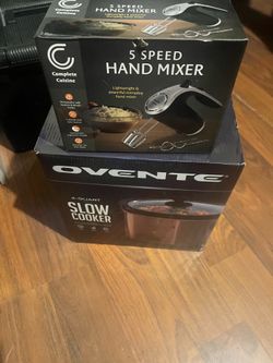New/Open Box Kitchen Appliance Bundle – Ovente 4QT Slow Cooker & 5-Speed Hand Mixer