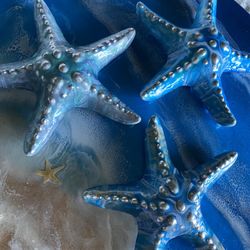 Ocean Pour Resin Ceramic Starfish 