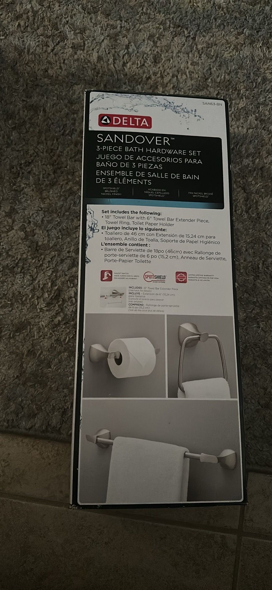 Brushed Nickel 3-Peice Bath Hardware Set