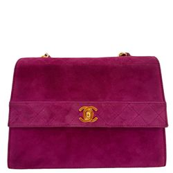 RARE Fuchsia Hot Pink Vintage Chanel Bag 24k Gold Hardware