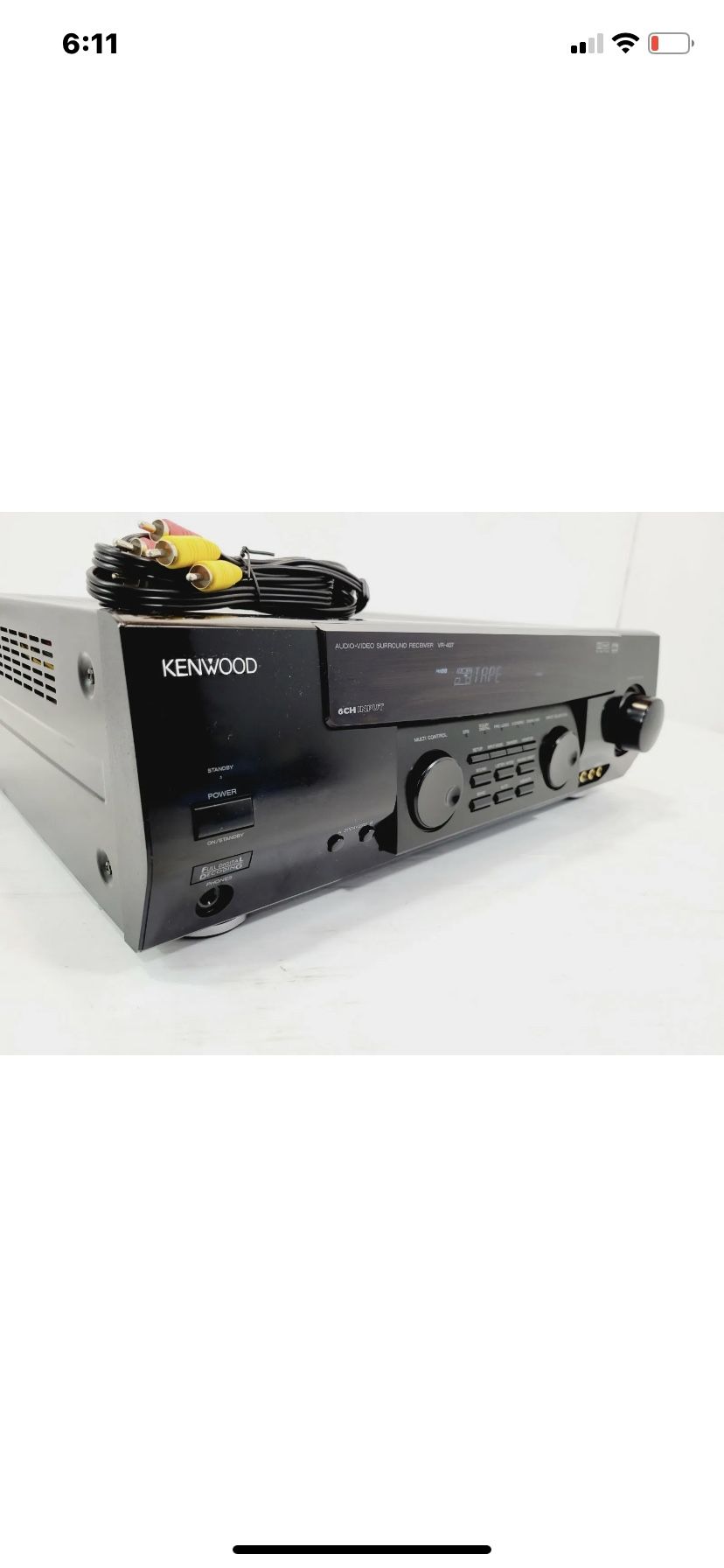Kenwood VR-407 Audio/Video Surround Receiver Dolby DTS 6 channel