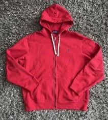 Red Polo Ralph Lauren Zip Up Hoodie