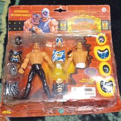 Wrestling Figures Luchadores 2 Figure Set International Posable Glow Dark