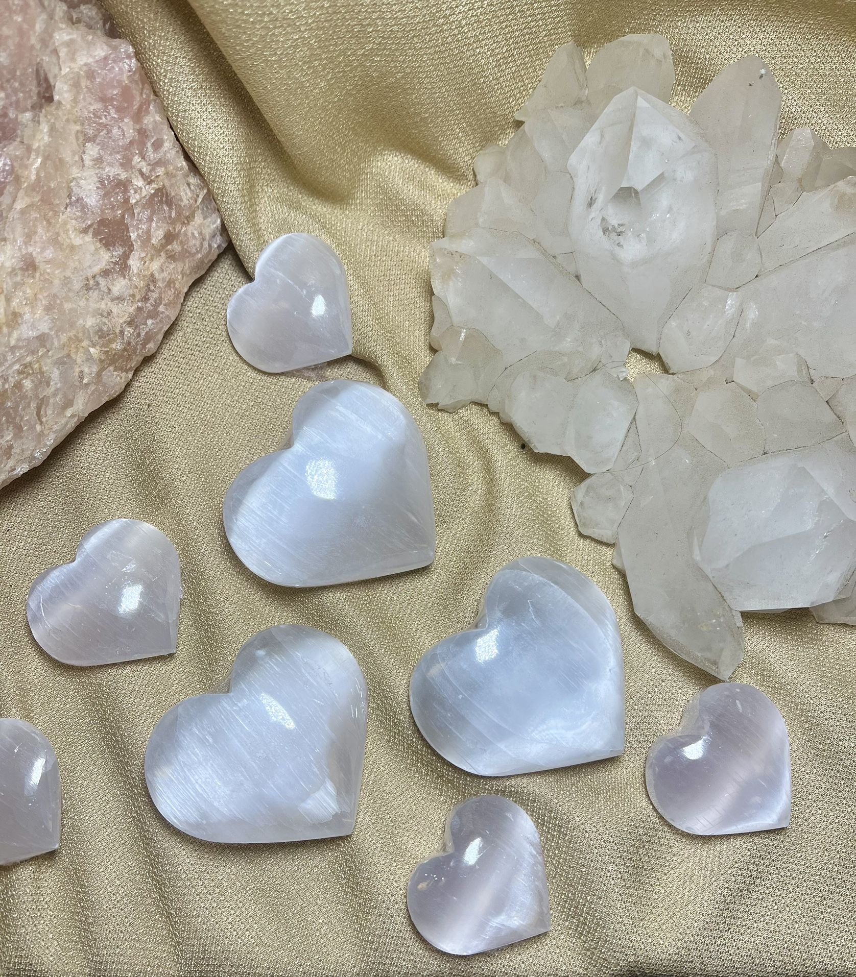 Selenite Hearts