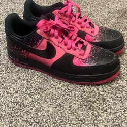 Black And Pink air Forces Size 12