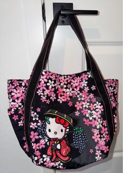 Sanrio Hello Kitty x Dearisimo Sakura Japanese Kimono Balloon Tote Bag RARE