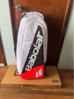 Babolat Pure Strike 12 Pack Tennis Bag - White/Red (New)
