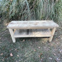 Reclaimed Wood Shoe Bench – Handmade Rustic Furniture