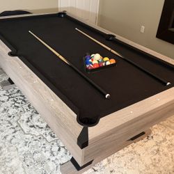 Kirkwood 90" Pool Table - Antique Gray Finish with Rustic, Modern Design with K-Leg 