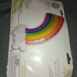 Rainbow Helium Balloon Birthday Party Decoration Pride Foil Latex 31” x 44.         