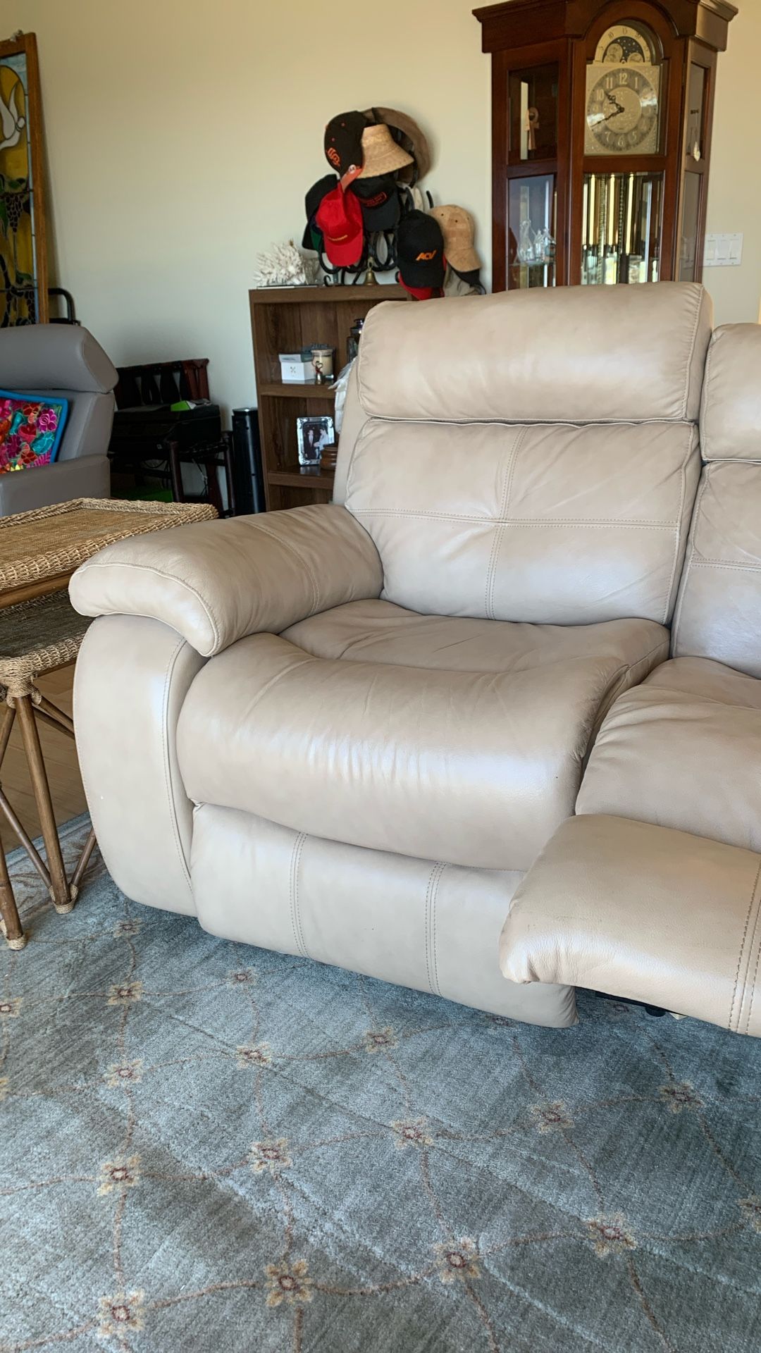 Leather Couch Set For 4 Connected Or Not Reclining Leather
