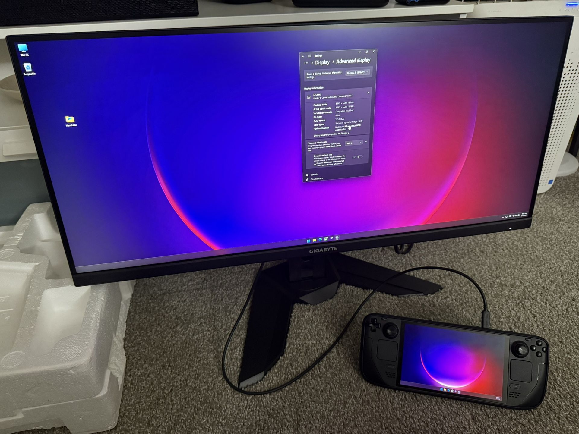 Gigabyte M34WQ 34” Gaming Monitor With KVM