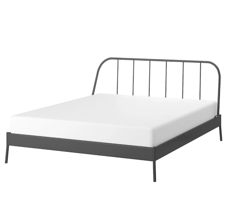Queen Metal Bed Frame-Dark Gray