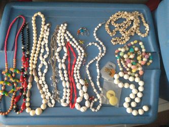Vintage Plastic/ Parrot Wood Necklace