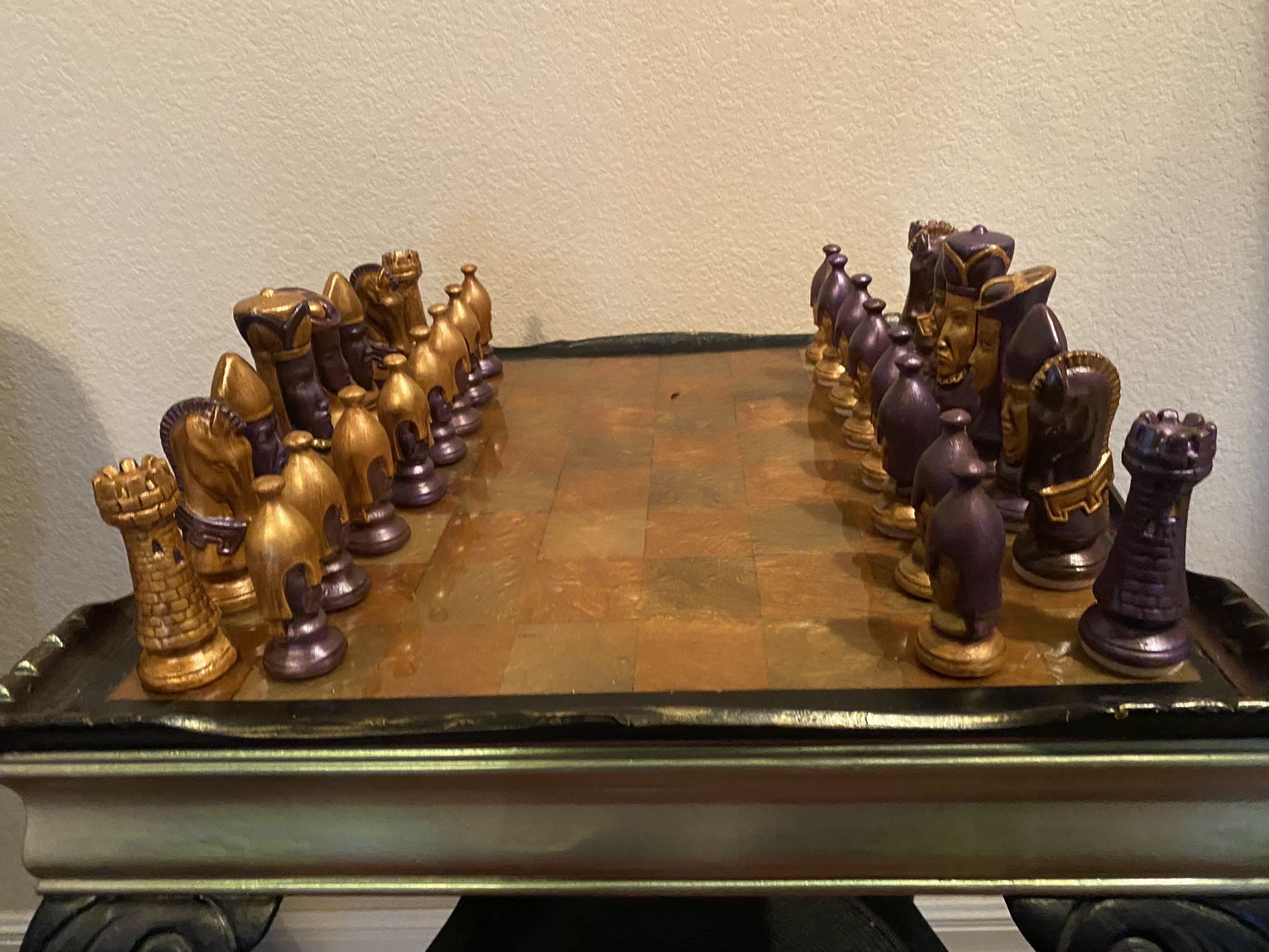 New Chess Set Purple And Gold