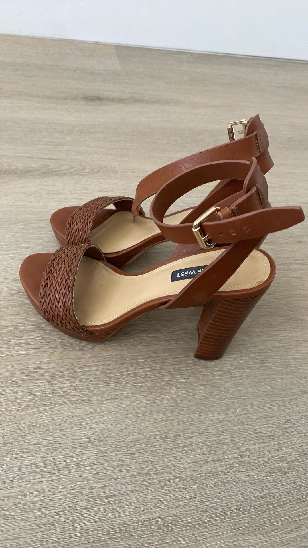 Nine West Brown Platform Sandal Heels
