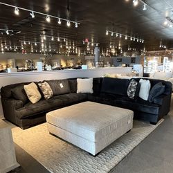 Grey 3PC Chaise Sectional Couch 