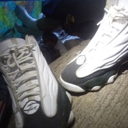 White And Blue Jordans Size 9