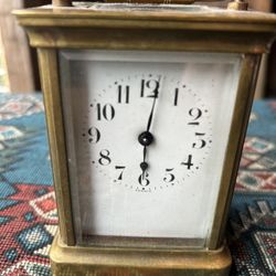 Old France Carriage Clok11 Jewel 2Adijustments Missing Back Glass 