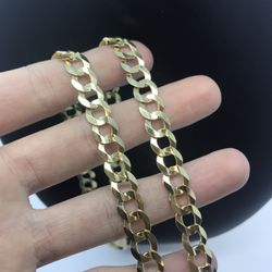 Gold Chain Cuban 14K Solid New 