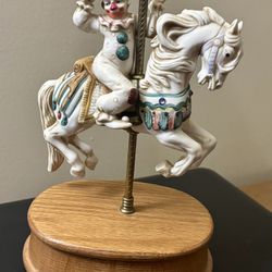 Musical Clown On Carousel Music Box Willitts
