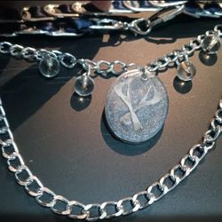 Handmade Aluminum And Metal Taxidermy Mouse Bone And Epoxy Resin Charm Choker