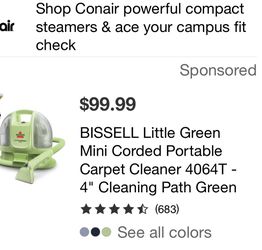 1/2 Price Mini portable upholstery and carpet cleaner .