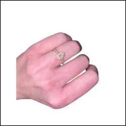 Elegant 14K Rose Gold Diamond Engagement Ring Size 4.5