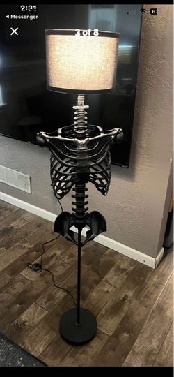 Custom made skeleton lamp