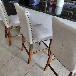 3 Cushioned Like New Bar Stools